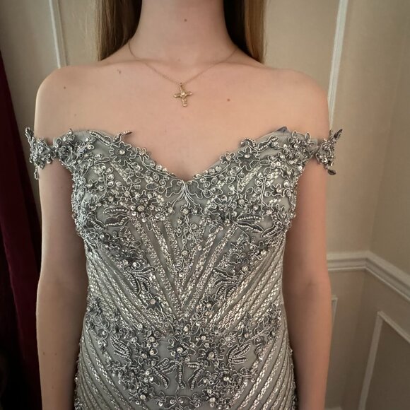 Silver Gown from the Colors Dress Collection at Seng Couture - Picture 11 of 16